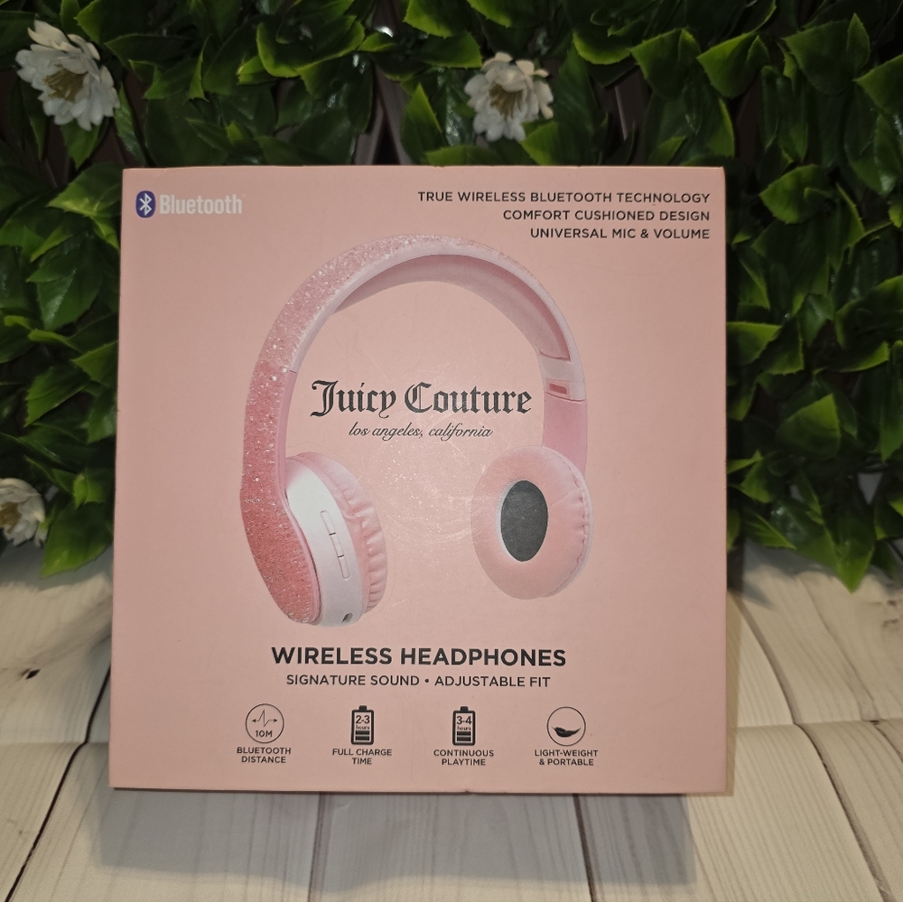 Juicy Couture Shimmering Pink Wireless Headphones